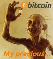 Gollum with a bitcoin