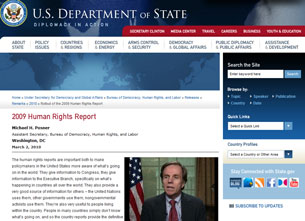 Bản bo co về tnh hnh nhn quyền v tự do tn gio trn ton thế giới năm 2009 do Bộ Ngoại giao Hoa Kỳ cng bố trn website.